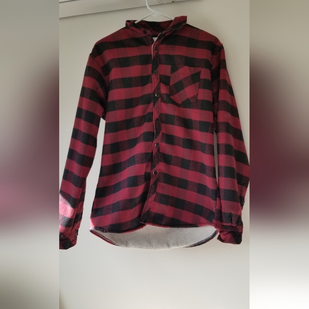 Nomad sherpa lined red plaid men's women's winter fall coat shirt cozy